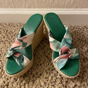 Karol Toro floral espadrille wedge.